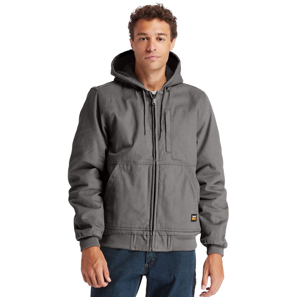 Timberland Μπουφαν Ανδρικα Βαθυ Γκρι - Pro® Gritman Lined, Hooded Καμβας - Greece 5304126-RQ